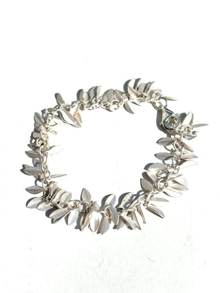 Matt Silver Leaf Bracelet