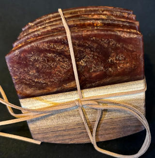 Coaster Set Walnut/Red