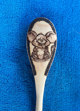 Delightful mouse wood spoon