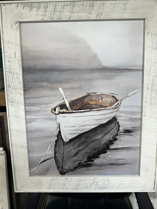 Framed boat scene