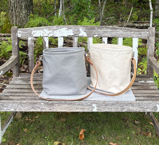 Canvas Bucket Tote--Gray