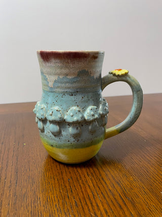 Blue and Lime Mushroom Mug