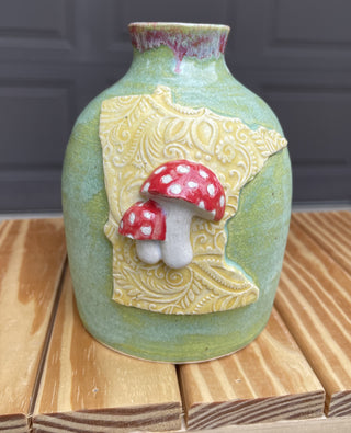 MN Jug Vase with Mushrooms