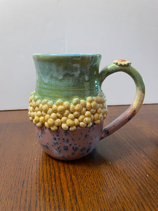 Green, Yellow and Purple Floral Mug
