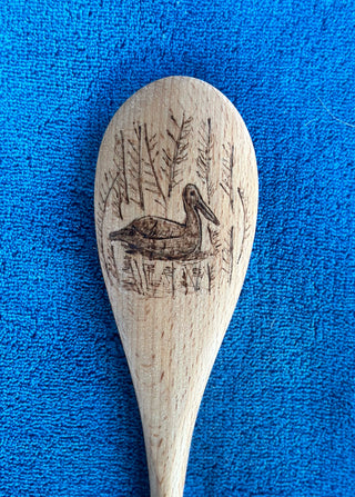 Elegant Pelican Wood Spoon