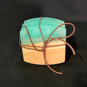 Coaster Set Cherry/Seafoam