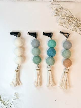 Wool Spheres Felt Diffuser for Essential Oils in Car, Car Vent Clip