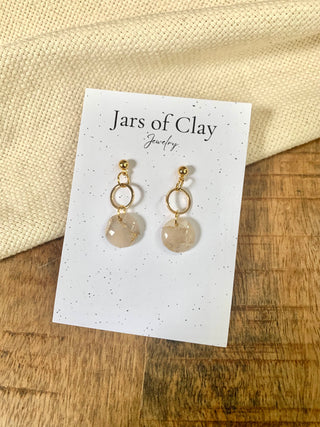 Double Circle Marble Earrings