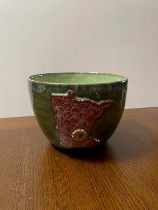 Green Bowl with Pink MN