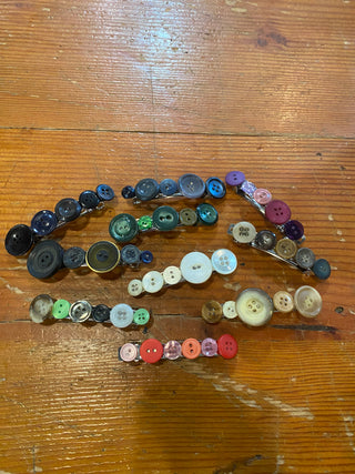 Repurposed Button Hair Clips