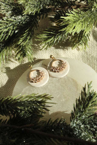 Ivory Cz Wreath Earrings