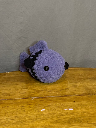 Chubby Fish Plush - Purple/Black