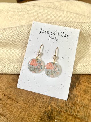 Blue and Pink Floral Earrings