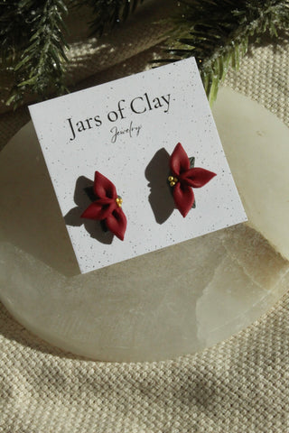 Half Poinsettia Studs