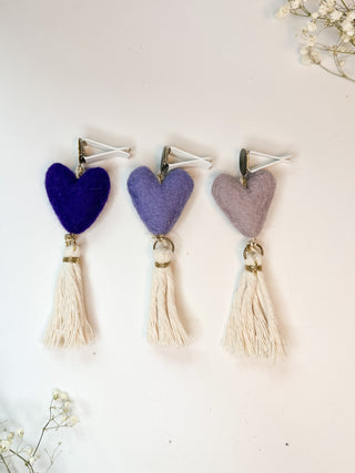 Wool Hearts Felt Diffuser for Essential Oils in Car, Car Vent Clip