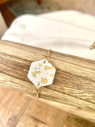 Gold Foil Hexagon Bracelet