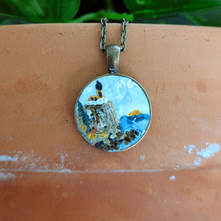 Split Rock Light House Clay Necklace