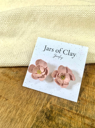 Sculpted Flower Stud Earrings