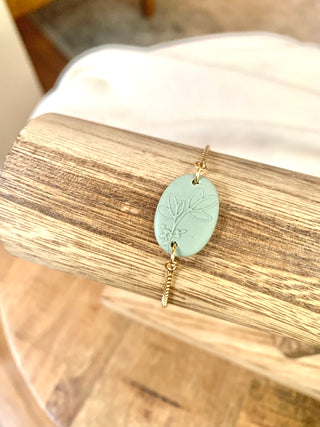 Sage Green Wildflower Bracelet