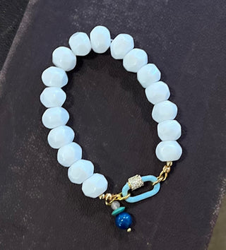 lt. blue-white beads