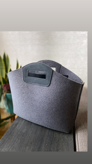 Wool & Leather Folio Tote
