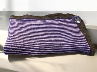 Hand crochet afghan purple and brown