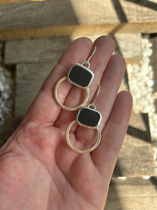 Onyx and Sterling Silver Earrings
