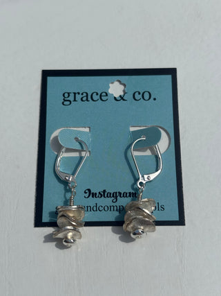 Medium Silver Wavy Disc Earrings