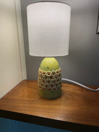 Green Speckled Sunflower Table Lamp