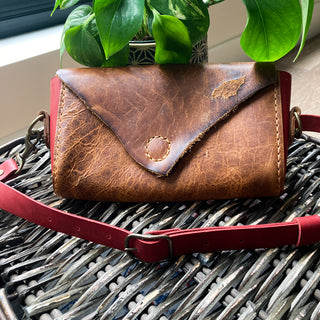 Swinger Crossbody - Rustic Bison and Red