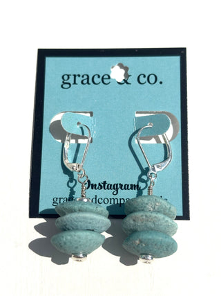 Robins Egg Blue Beads with Leverback Earrings