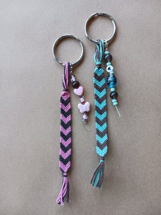 Beaded Chevron Keychain