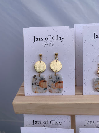 Floral pumpkin dangles