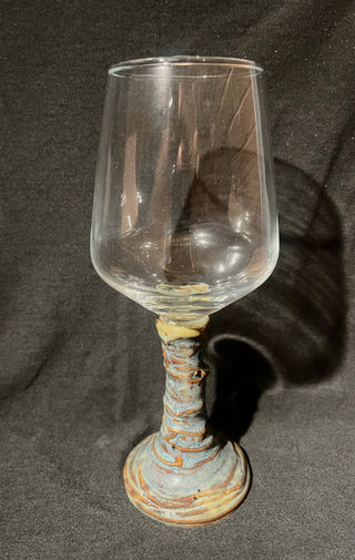 Wine glass with ceramic stem