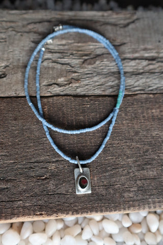 Vintage Beads and Watermelon Tourmaline Necklace