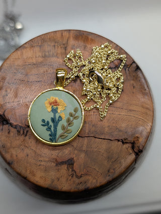 October Birth Flower Clay Necklace