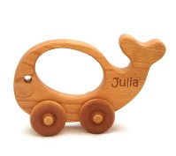 Wooden Push Toy - Whale Car