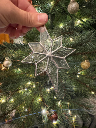 Stained Glass Ornament - North Star Ornament - Clear