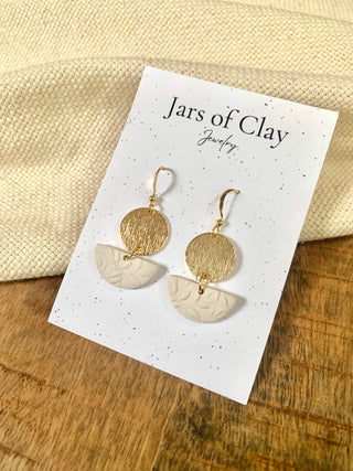Ivory Semi Circle with Hook Earrings