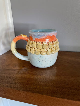 Orange and Blue Bee Mug