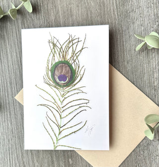 Peacock Feather Nature Art Card