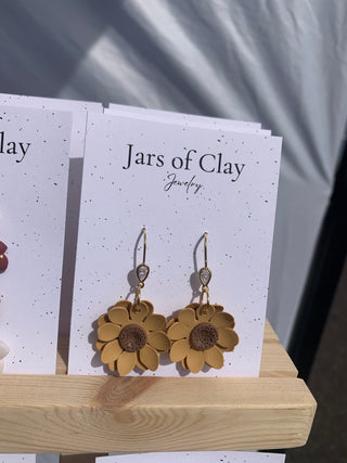 Sculpted sunflower dangles