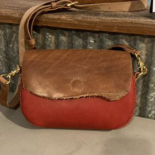 Swinger Crossbody - Red/Tan