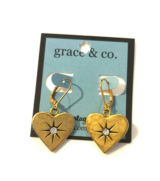 Golden Hearts with Small Rhinestone