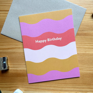 Happy Birthday Waves Greeting Card