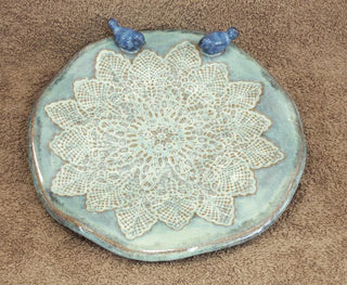 RND lace plate 2/birds  742