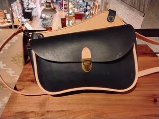 Crossbody Saddlebag - Navy/Natural