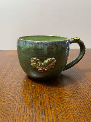 Dark Green Holly Mug