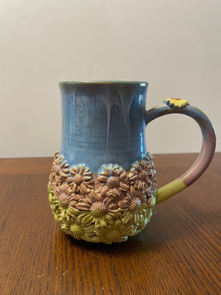 Blue, Purple and Lime Floral Mug