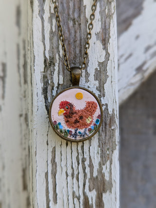 Hen Clay Necklace